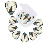 Cute Fox Bear Guitar Picks Set of 12 with Custom Organizer Storage Box, Guitar Accessories, Ukulele for Acoustic Guitar, Bass, Valentine's Day Gift
