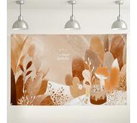 Cute Fox Birthday Backdrop, Retro Floral Woodland Party Decorations, Perfect for Indoor/Outdoor Celebrations, Autumn Theme Supplies 71x43 Inch