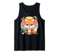 Cute Fox Bubble Tea Kawaii Boba Lover Aesthetic Tank Top