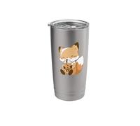 Cute Fox Bubble Tea Lover Kawaii Animal Art Stainless Steel Insulated Tumbler