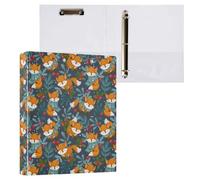Cute Fox Christmas Berry 3 D-Ring Binder A4 1 Pack with 200 Sheet for Kids School Supplies Women Men Office