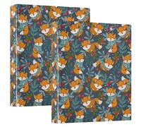 Cute Fox Christmas Berry 3 D-Ring Binder A4 2 Pack with 200 Sheet for Kids School Supplies Women Men Office