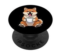 Cute Fox Coffee Lover Morning Caffeine Fix PopSockets Adhesive PopGrip