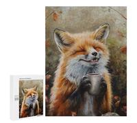 Cute Fox Coffee Tea Drink Wooden Picture Puzzle for Grown-Ups, 500 PCS - Screen-Free Activity, for Screen-Free Relaxation at Home