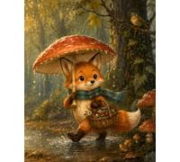 Cute Fox Composition Notebook: Wide Ruled Woodland Writing Journal for Kids, Students, School Notes, Creative Stories, and Mushroom Lovers