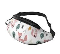 Cute Fox Crossbody Bag Runner Small Hip Pouch Bum Bag Running Waistpack Bumbag Beltbag Sport Slim Fashionable for Jogging Hiking Woman