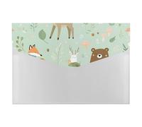 Cute Fox Deer Rabbit Multi-Pocket File Organizer, Expanding Accordion Folder for Portable Document Storage