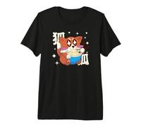 Cute Fox Eating Ramen Japanese Art Kawaii Premium T-Shirt