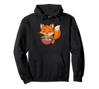 Cute Fox Eating Ramen Japanese Kawaii Animal Noodles Pullover Hoodie