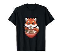 Cute Fox Eating Ramen Japanese Kawaii Animal Noodles T-Shirt