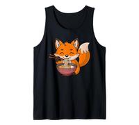 Cute Fox Eating Ramen Japanese Kawaii Animal Noodles Tank Top