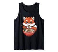 Cute Fox Eating Ramen Japanese Kawaii Animal Noodles Tank Top