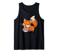 Cute Fox Eating Ramen Japanese Kawaii Animal Noodles Tank Top