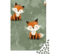 Cute Fox Fabric by The Yard Jigsaw Puzzles Puzzle for Adults Kids. 1000 Pieces Whimsical Challenge Toy Educational Games Home Decoration for Adults& Kids Age 14 Years Up 52x38cm/1000pcs
