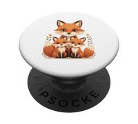Cute Fox Family Forest Animal Illustration PopSockets Adhesive PopGrip