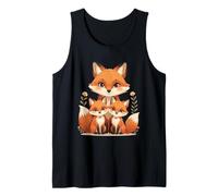 Cute Fox Family Forest Animal Illustration Tank Top