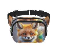 Cute Fox Fanny Packs For Women Men Cross Body Bag Waterproof Belt Bag With Adjustable Strap Fashion Waist Packs For Workout Running Travelling