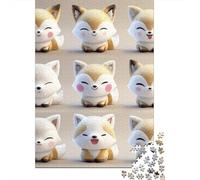Cute Fox Figurines Collection 52x38cm 1000pcs Jigsaw Puzzle, 1000 Piece