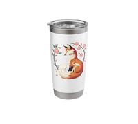 Cute Fox Flowers Foxes Stainless Steel Insulated Tumbler