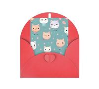 Cute Fox Greeting Card, 4x6 Inches, Heart-Shaped Envelope Packaging, &Suitable For All Occasions.
