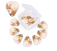 Cute Fox Guitar Picks 12 Pack with Organizer Box, 0.46 0.71 0.96 mm Includes Thin Medium Heavy Thickness,Abstract Guitar Pick Plectrums for Electric Guitar Ukulele Bass