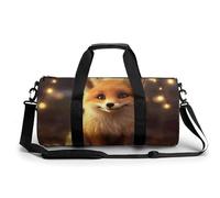 Cute Fox Gym Bag for Men Women Water Resistant Duffle Bag Travel Lightweight Bag for Travel Sports, white, 17.7in/9in/9in