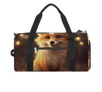 Cute Fox Gym Bag for Men Women Water Resistant Duffle Bag Travel Lightweight Bag for Travel Sports, white, One Size