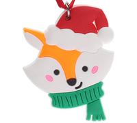 Cute Fox Hanging Christmas Tree Decoration Silicone Ornament Novelty Bauble - Stocking Filler - Secret Santa - Colourful Multicoloured - Small Gift - Funny