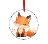 Cute Fox Hanging Decoration Glass Ornament | Christmas Tree Pendant Happy Engagement Gift for Wedding
