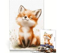 Cute Fox Illustration 1000 Piece Jigsaws for Adults Puzzle Decompress Tight Joint Fun Challenge Art Decor (38x26cm)