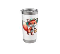 Cute Fox in Sun Hat with Basket & Flip Flops Stainless Steel Insulated Tumbler