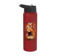 Cute Fox Lover Owner in Autumn Vulpine Stainless Steel Insulated Water Bottle