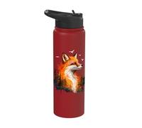 Cute Fox Lover Owner in Forest Vulpine Stainless Steel Insulated Water Bottle
