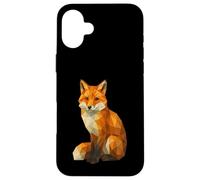 Cute Fox Low Poly Geometric Animal Wildlife Polygon Case for iPhone 16 Plus