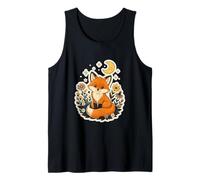 Cute Fox Moon Wildflower Stars Whimsical Forest Art Tank Top