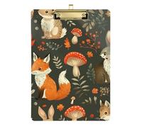 Cute Fox Mushroom Autumn Clipboard Cute Clipboard Standard A4 Letter Size Clipboards with Low Profile Metal Clip for Teacher Student Lawyer Nurse