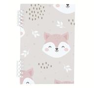 Cute Fox Notebook A5, Pink Fox Notebooks, Lined Paper A5 Refillable Notebook 120Pages/60Sheets, Workbook for Home, Jotter for Work, Revision Supplies Women Man