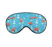 Cute Fox of Animal Pattern Eye Sleep Mask,Super Soft Eye Masks with Adjustable Strap,Ultimate Sleeping Aid,Blindfold,Relax & Relieve Your Fatigue,Puffy Eyes