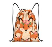 Cute Fox Orange Pe Bag Lightweight Gym Bag Versatile Sports Backpack For Adults Women Picnic 36X42Cm