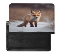 Cute Fox Passport Holder Vaccine Card Holder Travel Document Organizer Credit Card Organizer for Women/Men