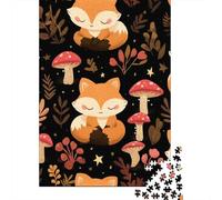 Cute Fox Pattern-6 Jigsaw Puzzles Puzzle for Adults Kids. 1000 Pieces Impossible Challenge Toy Educational Game Home Decoration for Educational Games Gifts 70x50cm/1000pcs