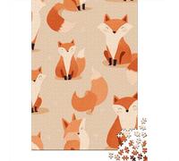 Cute Fox Pattern-8 Jigsaw Puzzles Puzzle for Adults Kids. 1000 Pieces Whimsical Challenge Toy Educational Games Home Decoration for Adults& Kids Age 14 Years Up 52x38cm/1000pcs