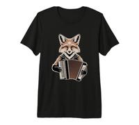 Cute Fox Playing Accordion Folk Music Lover Premium T-Shirt