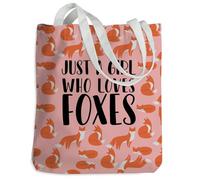 Cute Fox Print Gifts Cosmetic Fox Accessories Decor Stuff Reusable Grocery Bags Beach Tote Canvas Tote Bag for Women Work Gym Shopping Christmas Birthday Funny Friendship Gifts for Women Friend