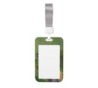 Cute Fox Print Id Badge Holder Sliding Card Holder Vertical Card Protector Cover Case Teacher Lanyard for Office Women Men