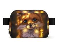 Cute Fox Print Square Bumbag Fanny Pack for Men Women Adjustable Belt Bag Waterproof Cross Body Bag Chest Bag