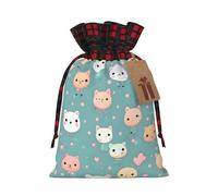Cute fox Printed holiday drawstring bag 8.3x11.8 inch Christmas party decoration gift bag