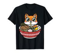 Cute Fox Ramen Bowl Japanese Noodle Kawaii Anime Kids T-Shirt