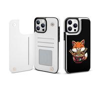 Cute Fox Ramen Leather Flip Phone Case Wallet Cover Compatible with iPhone 13/13 Mini/13 Pro/13 Pro Max