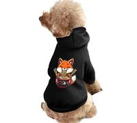 Cute Fox Ramen Small Dog Hoodie Warm Lightweight Pullover Sweatshirt Pet Puppy Hooded Outfits 2XL